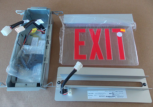 Lithonia Lrp 1 Rc 120 277 El N Pnl Edge Lit Led Exit Sign Red Letter