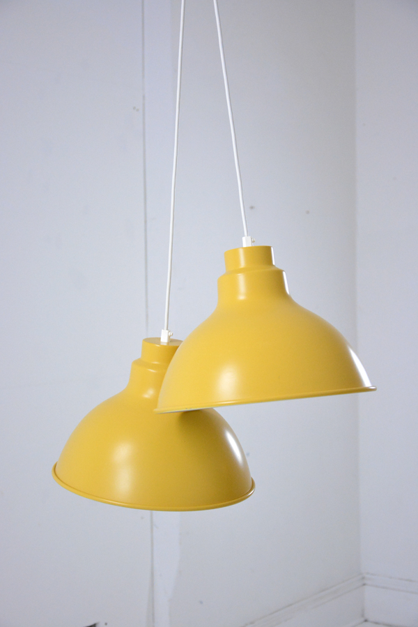 Available In Uk From Danish A Vintage Metal Pendant Light Yellow And White